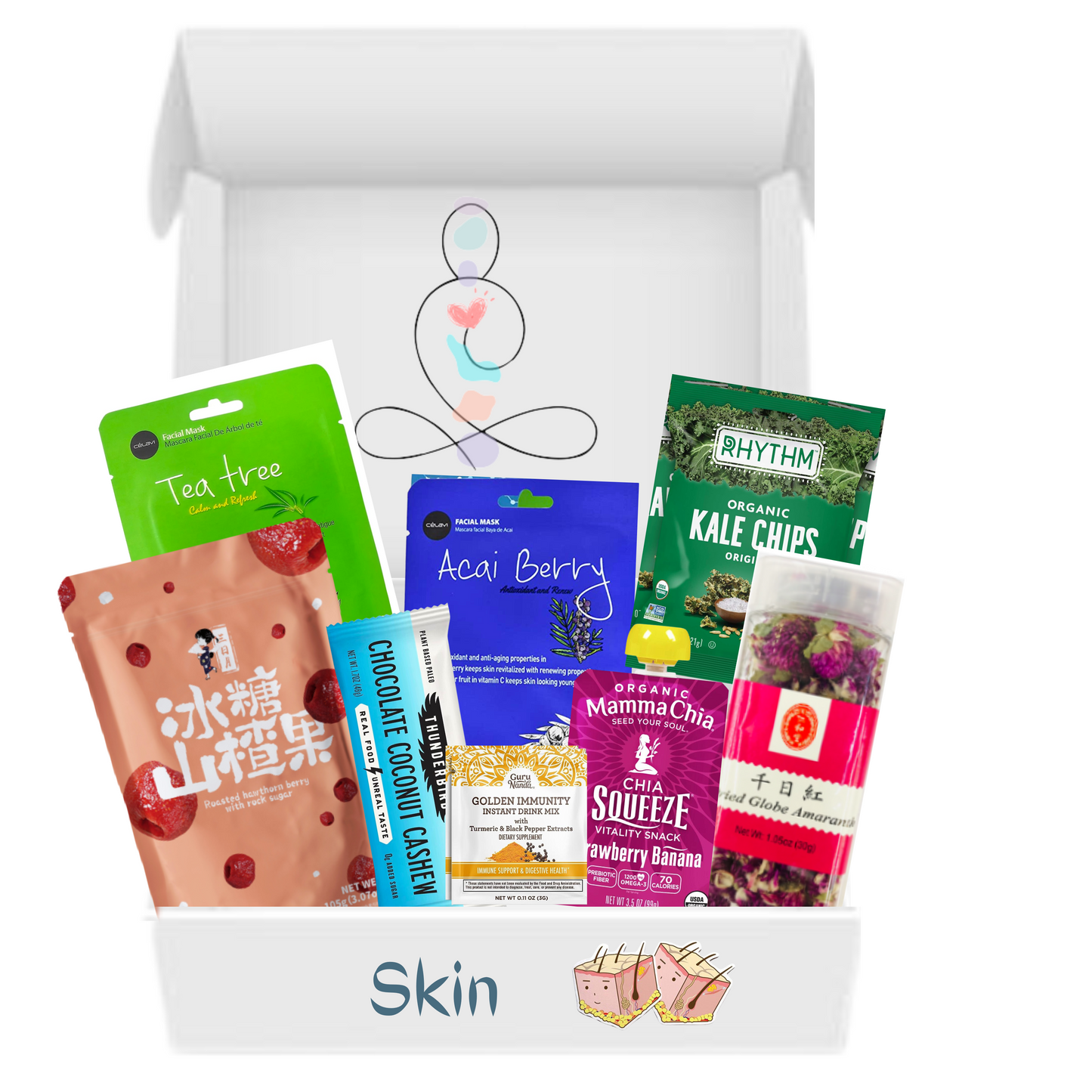 Healthy snacks boxes and gift basket : Skin