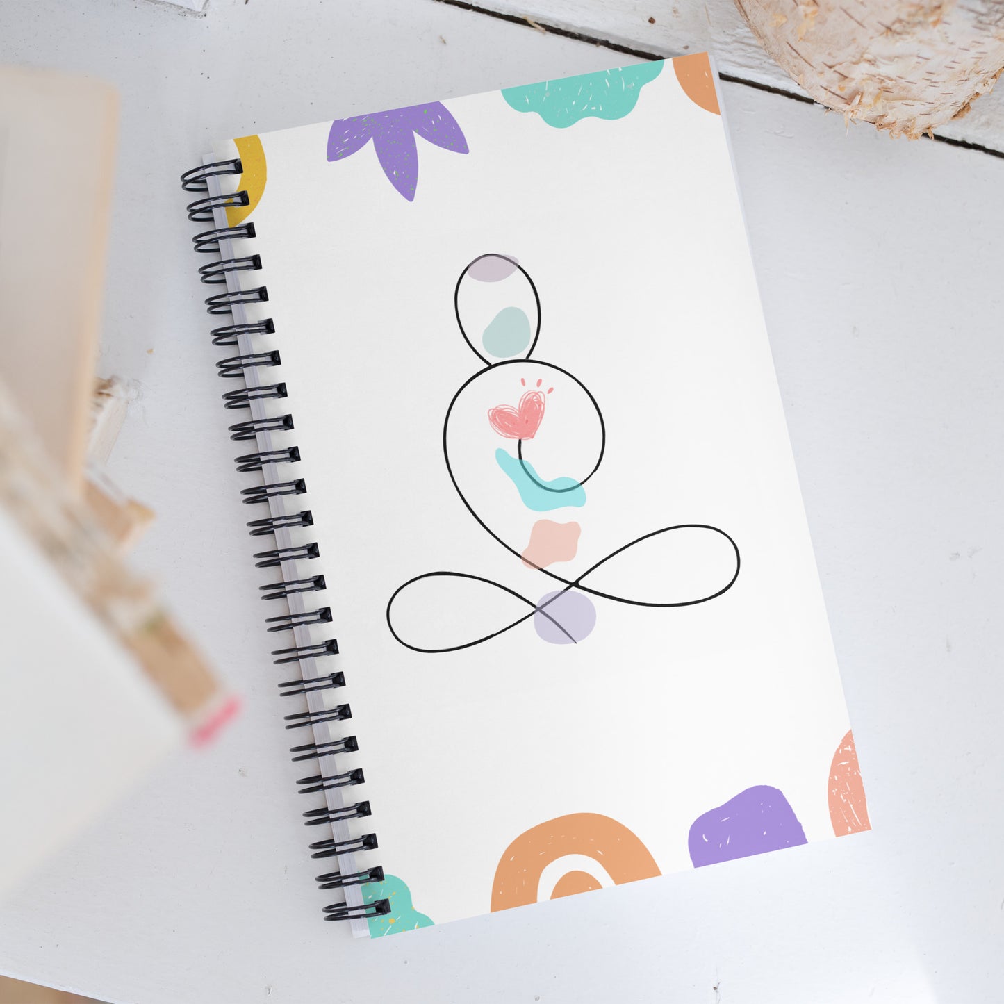 Spiral Yoga chakras aesthetic abstract pastel notebook